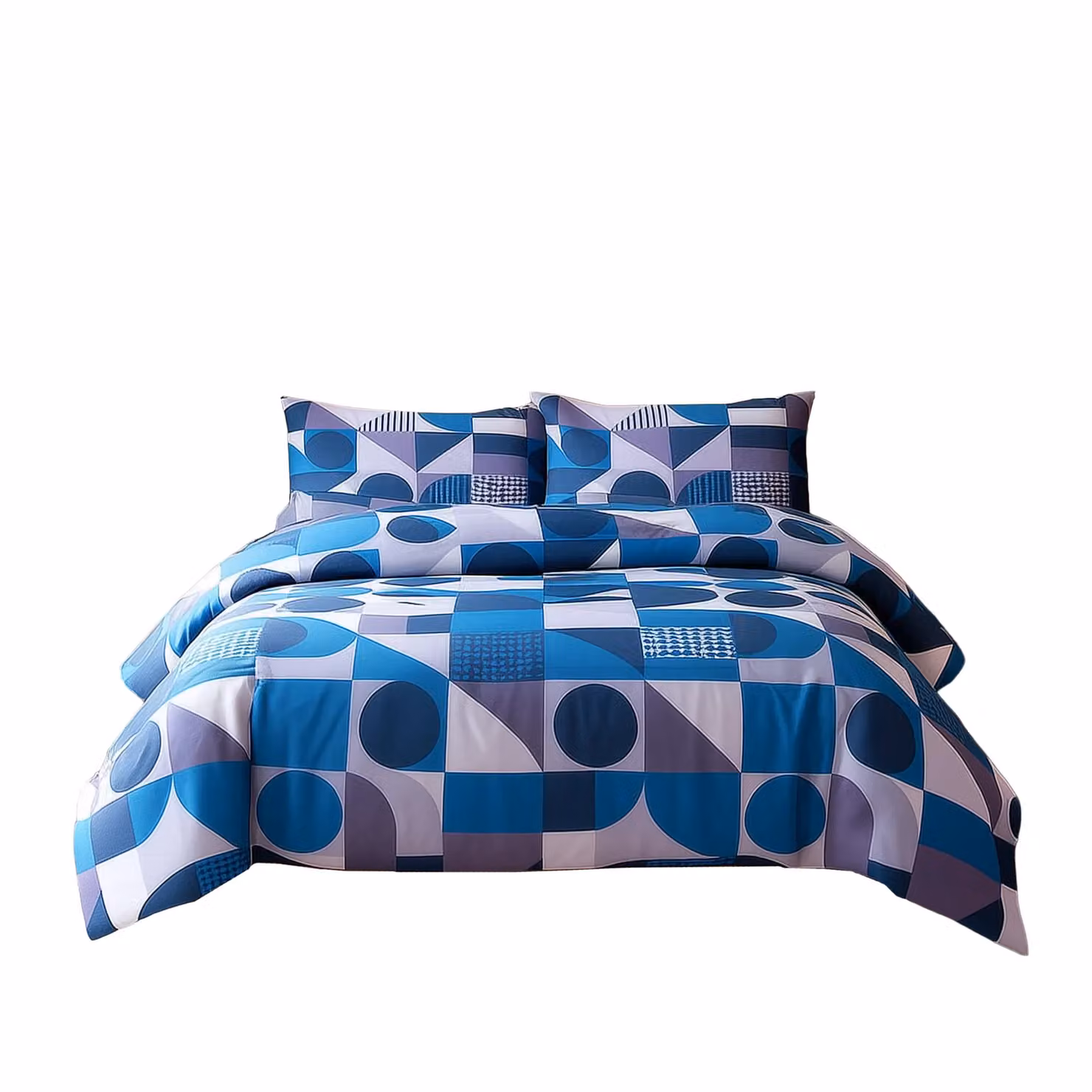 Snug City Blue Graphic Print Polycotton Duvet Cover and Pillowcase Set, King Size (W: 180 cm, L: 200 cm) – 2