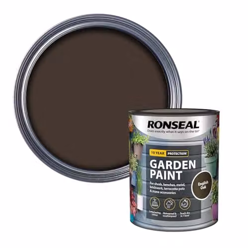 Ronseal Weatherproof Opaque Wood and Metal Garden Paint, Brown, 0.75 l – 1