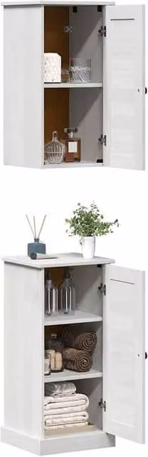 Berkfield Home Beautiful 2-Piece Antique White Bathroom Vanity Unit Set, W/D/H: 37 x 34 x 80 cm