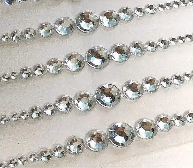 Syntego Amelia Crystal Acrylic Self Adhesive Embellishments, Clear, Pack of 10
