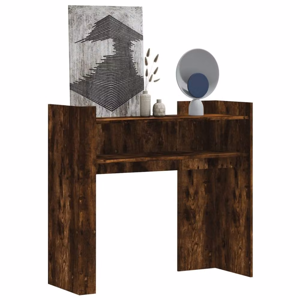 Berkfield Home Smoked Oak Console Table, Brown, W/D/H: 100 x 35 x 90 cm – 2