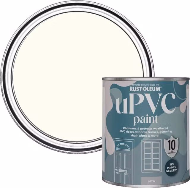 Rust-Oleum UPVC Paint in Satin Finish, White, 0.75 l