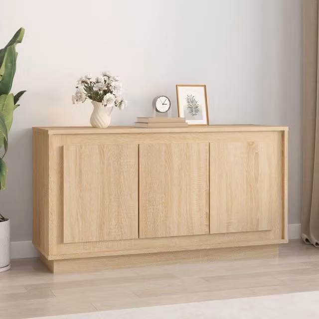 Berkfield Home Sonoma Oak Sideboard in Brown, W/D/H: 102 x 35 x 55 cm – 1