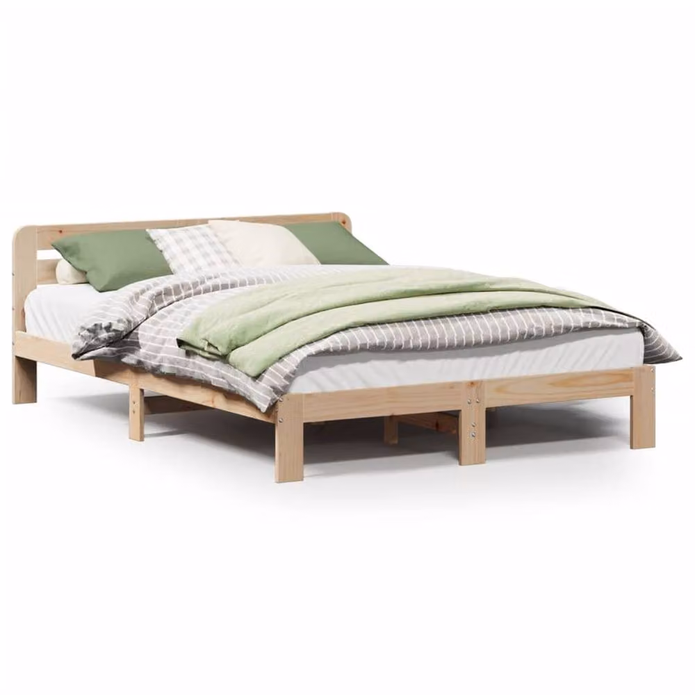 Berkfield Home Solid Wood Pine Bed Frame in Brown, W/D/H: 160 x 200 cm – 2