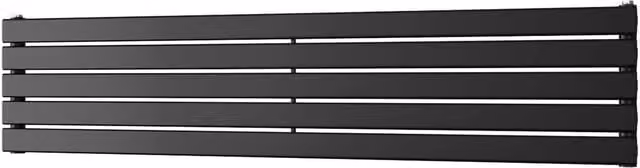 UK Radiators Typhoon Axis Black Horizontal Designer Single Panel Radiator, W: 160 cm, H: 34 cm, D: 5.3 cm