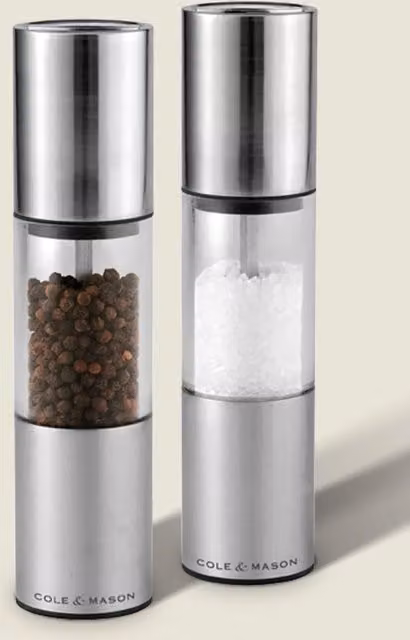 Cole & Mason Oslo Precision+ Salt and Pepper Mill Set in Silver and Transparent – 5