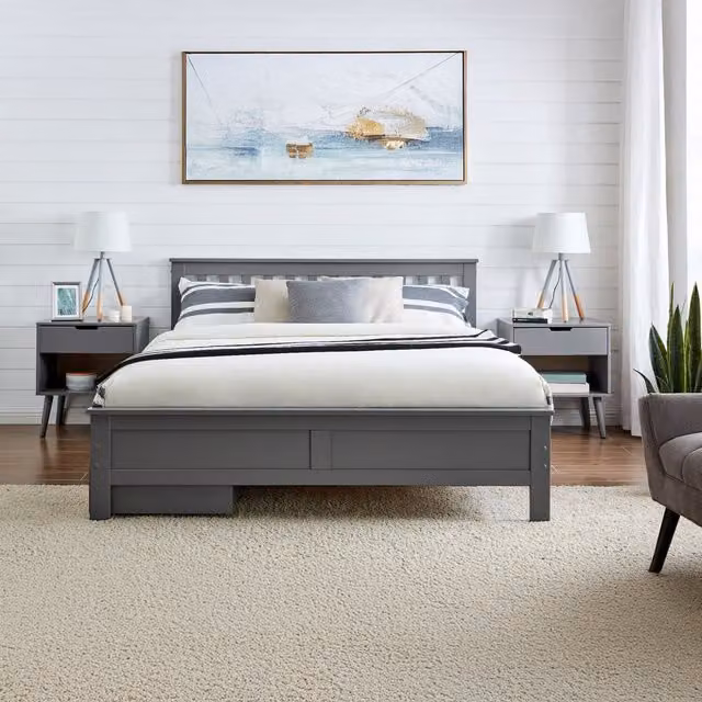 FurnitureboxUK Azure Modern Solid Pine Bed Frame in Grey with 4 Drawers and Mattress, 180 x 200 cm