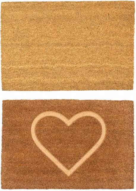 Nicola Spring Coir Door Mat Set of 2, Brown and Black, W/D: 60 x 40 cm – 5