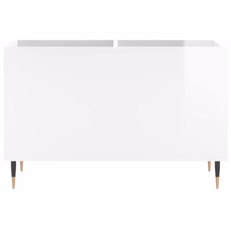 Berkfield Home Record Cabinet in High Gloss White, W: 74.5 cm, D: 38 cm, H: 48 cm