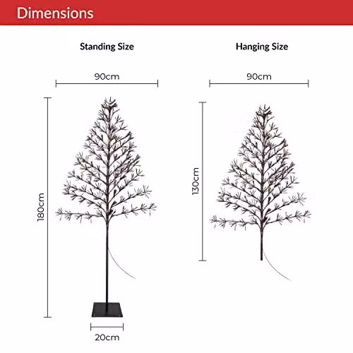 The Christmas Workshop 72999 Light-Up Starburst Christmas Tree with Warm White LEDs, Brown and White Metal Design for Indoor or Outdoor Use – 4