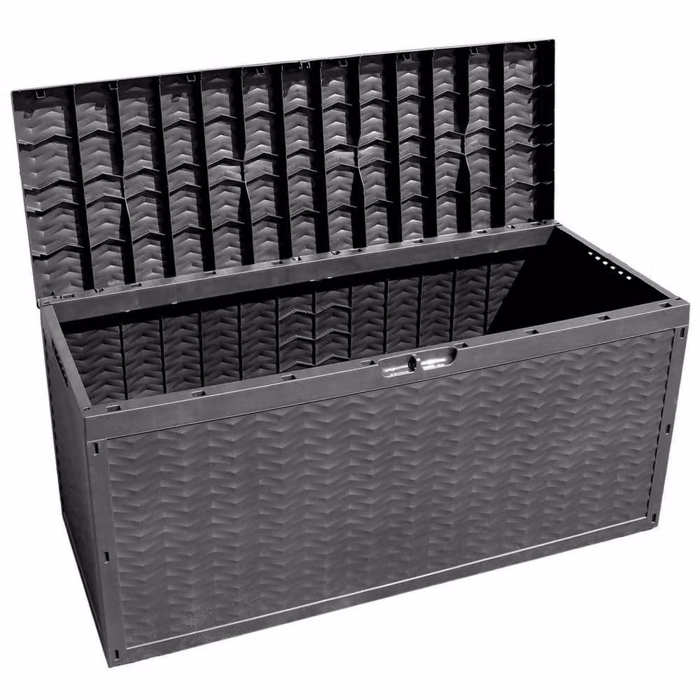 Havendro 320L Black Plastic Garden Storage Box with Wheels – 3