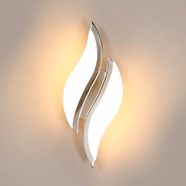 Goeco LED Interior Wall Light in Silver with Acrylic and Aluminium Finish, 12W, Warm White 3000K – 1