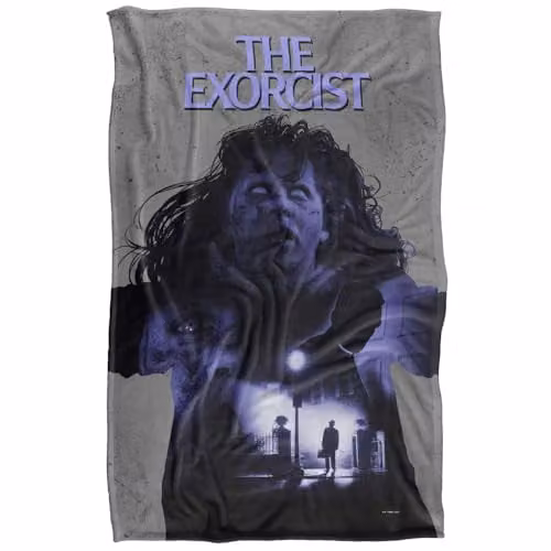 Warner Bros. The Exorcist Regan Collage Poster Super Soft Fleece Throw Blanket, Multicolour, W: 91.0 cm x D: 147.0 cm – 1