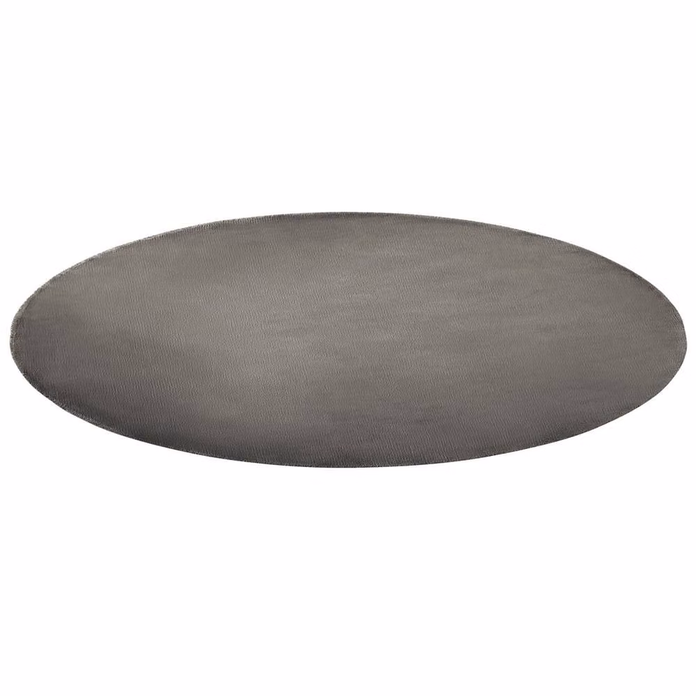 Wyld and Coco Round Dark Grey Viscose Hand-Tufted Rug, Diameter: 140 cm – 3