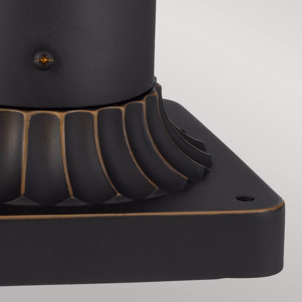 Netlighting Luverne Outdoor Pedestal Lantern in Rubbed Bronze and Brown with Transparent Glass, IP44, E27 – 3