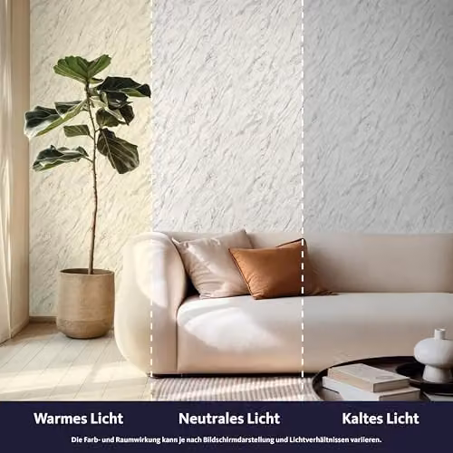 Rasch Carrara Marble Self-Adhesive Non-Woven Wallpaper in Grey and White, Matt Finish, 6.00 m x 0.53 m – 4