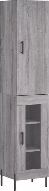 Berkfield Home Grey Sonoma Highboard in Engineered Wood, W/D/H: 34.5 x 34.5 x 180 cm – 1