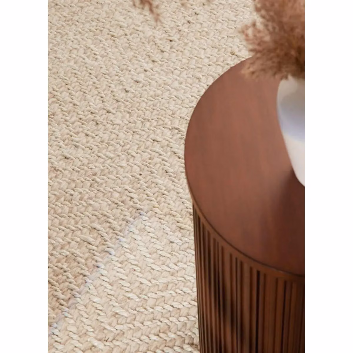 THE RUGS Majoli Handwoven Wool and Jute Boho Style Rug in White, W: 80 cm, L: 200 cm – 2