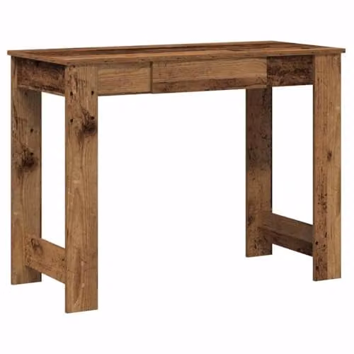 vidaXL Writing Desk in Rustic Brown Old Wood, W/D/H: 100 x 45 x 75 cm – 1