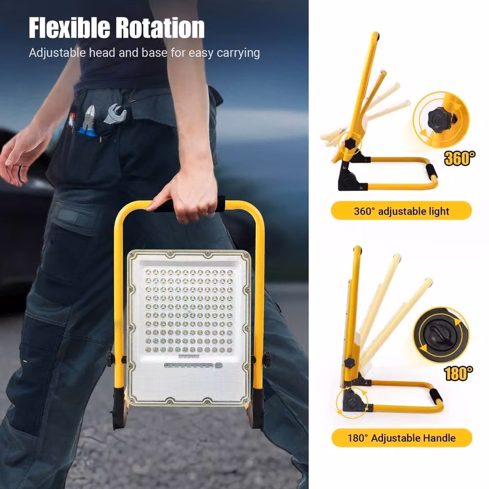 VOGREX 8.5W Foldable Portable Work Light, IP65 Waterproof Rechargeable LED Lamp with 4 Lighting Modes, Yellow – 2