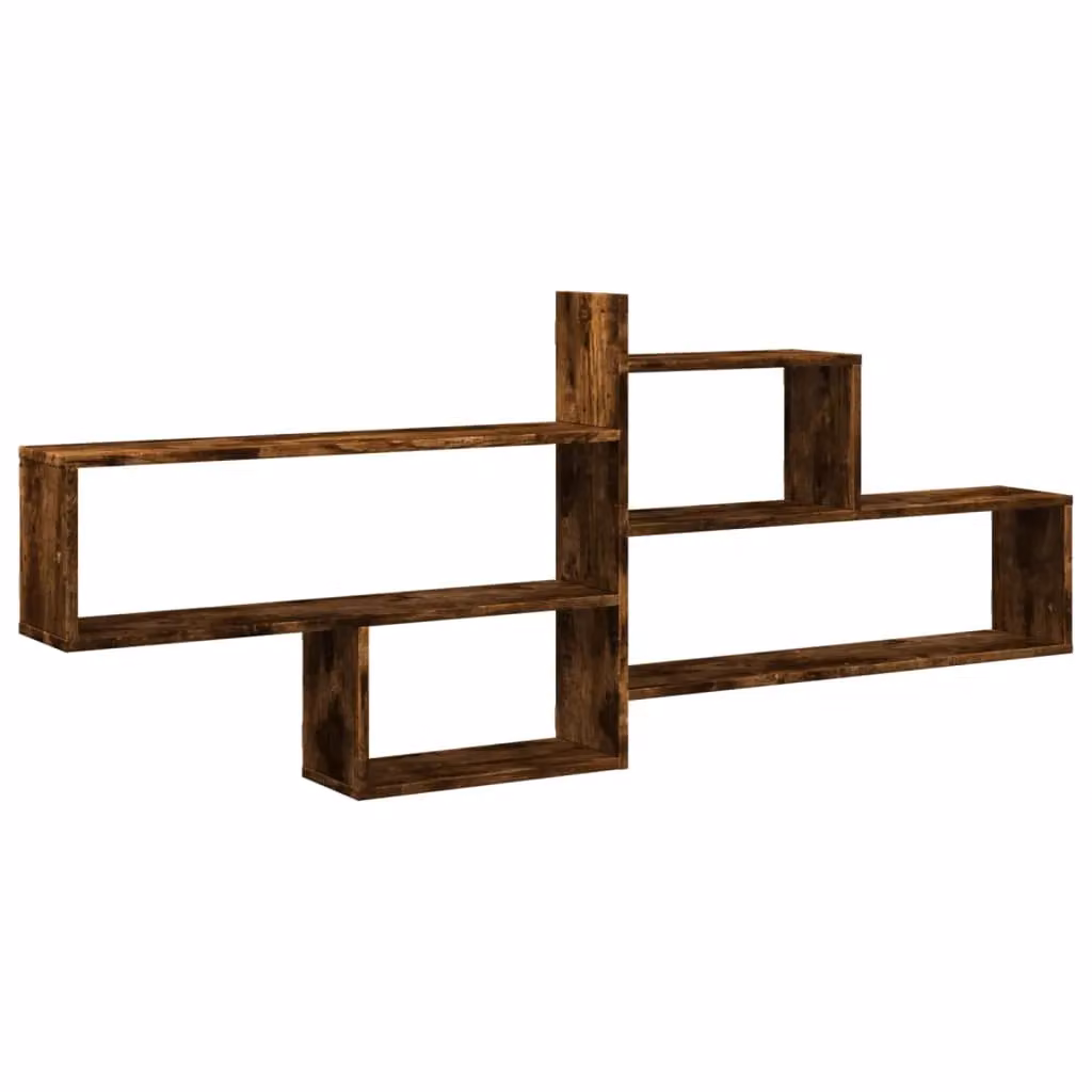 Berkfield Home Wall Mounted Smoked Oak Shelf in Brown, W/D/H: 167.5 x 18 x 68 cm – 2