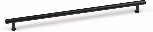 Handle & Home Matt Black Fluted Bar Handle and Coordinating Knob in Zinc, Length: 36 cm