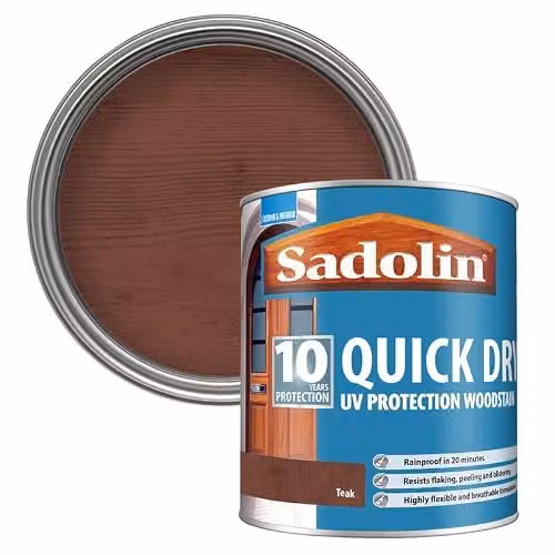 Sadolin Quick Dry UV Protection Woodstain in Teak, 1 l