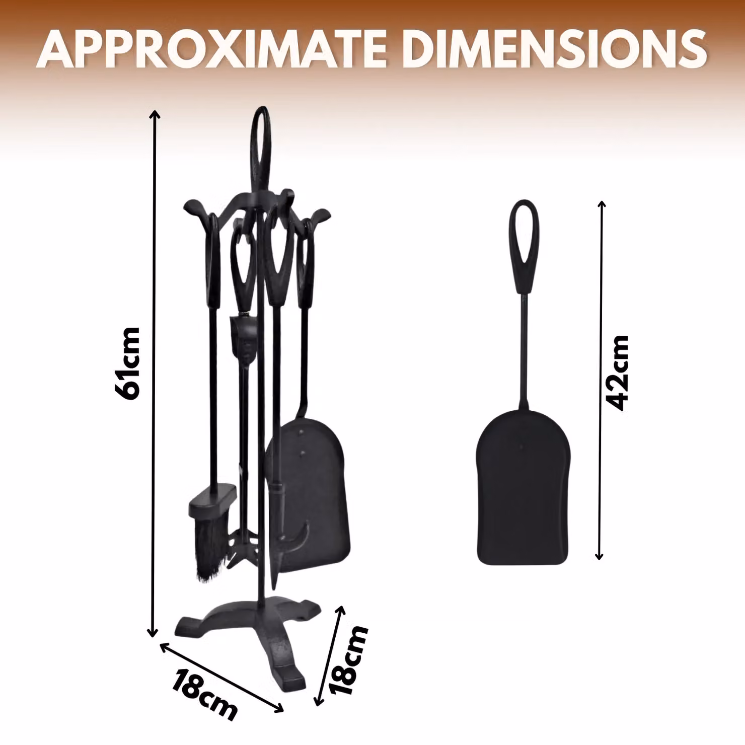 Marco Paul 5pc Cast Iron Fireside Accessory Set in Black – 2