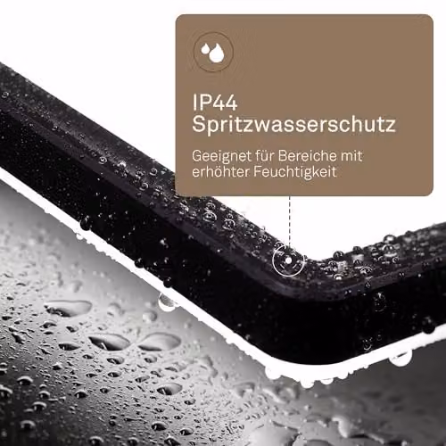 B.K.Licht Black LED Slim Panel Ceiling Light, 16W, 1900lm, 4000K Neutral White, IP44 Splash-Proof, W/D/H: 24 x 24 x 3 cm – 4