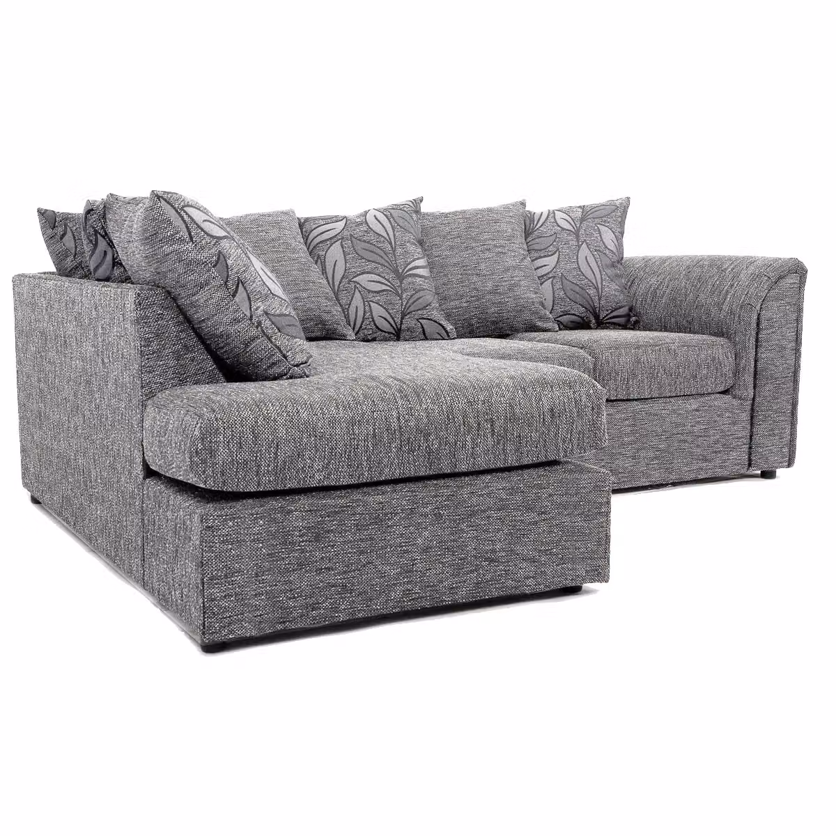 Furnishings For Less UK Byron Dundee Chenille Fabric 3 to 4 Seater L Shaped Corner Sofa in Grey, Left Hand Facing – 2