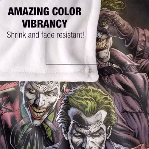 Warner Bros. Batman Three Jokers Super Soft Silky Touch Fleece Throw Blanket, Multicolour, W: 91.44 cm x L: 147.32 cm – 3