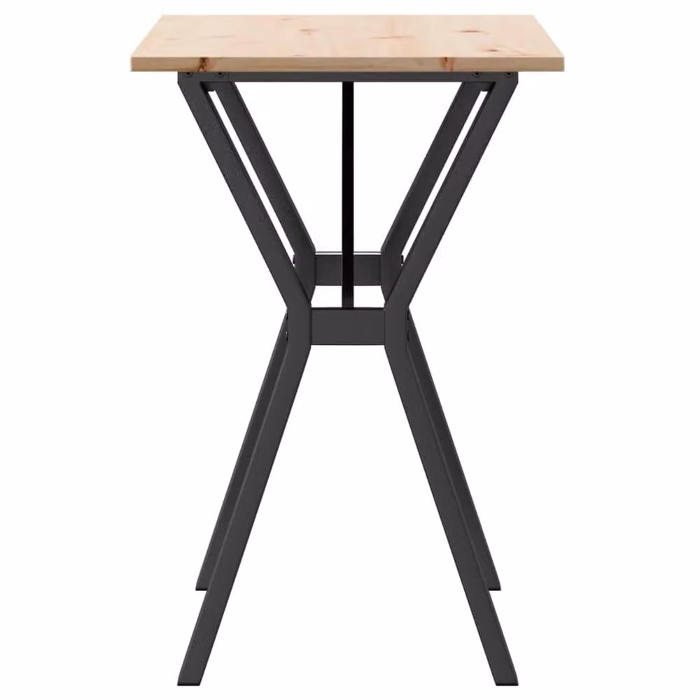 Berkfield Home Y-Frame Dining Table in Brown Solid Pine and Steel, W: 80 cm, D: 50 cm, H: 75 cm – 4
