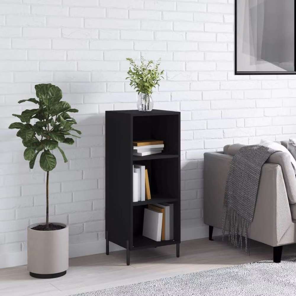 Berkfield Home Black Modern Sideboard, W: 34.5 cm, D: 32.5 cm, H: 90 cm – 2