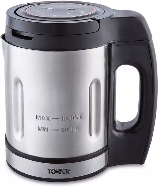 Tower 1 Litre Stainless Steel Soup Maker in Silver