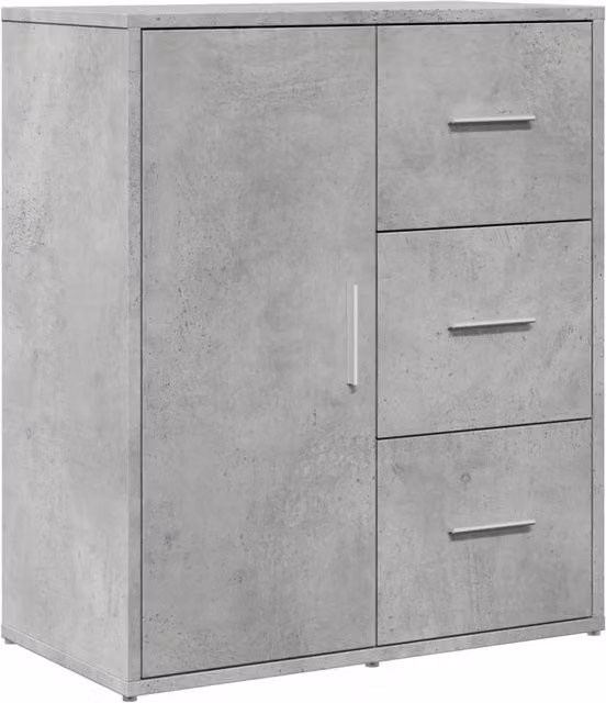 Berkfield Home Sideboard in Concrete Grey, W/D/H: 60 x 31 x 70 cm