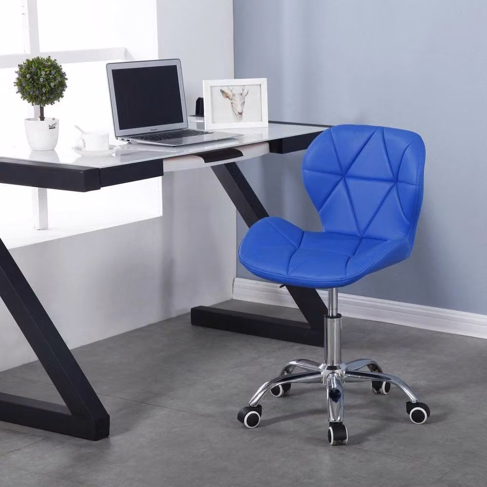VOGREX Blue Synthetic Leather Swivel Task Chair for Home Office – 3
