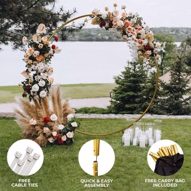 Monstershop Gold Round Wedding Moongate, Diameter: 200 cm – 1