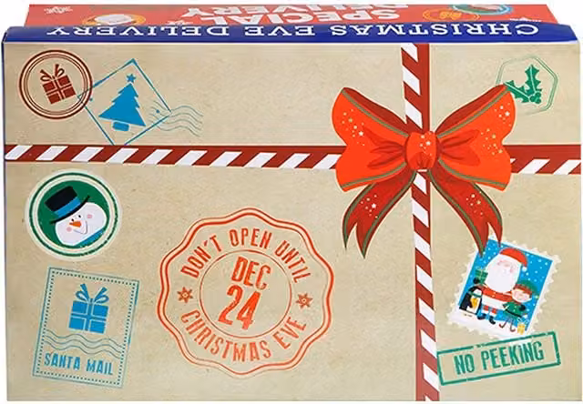 VFM PMS Red and Multicolour Christmas Eve Elf Delivery Box for Children and Adults, W/D/H: 21 x 11 x 11 cm – 1