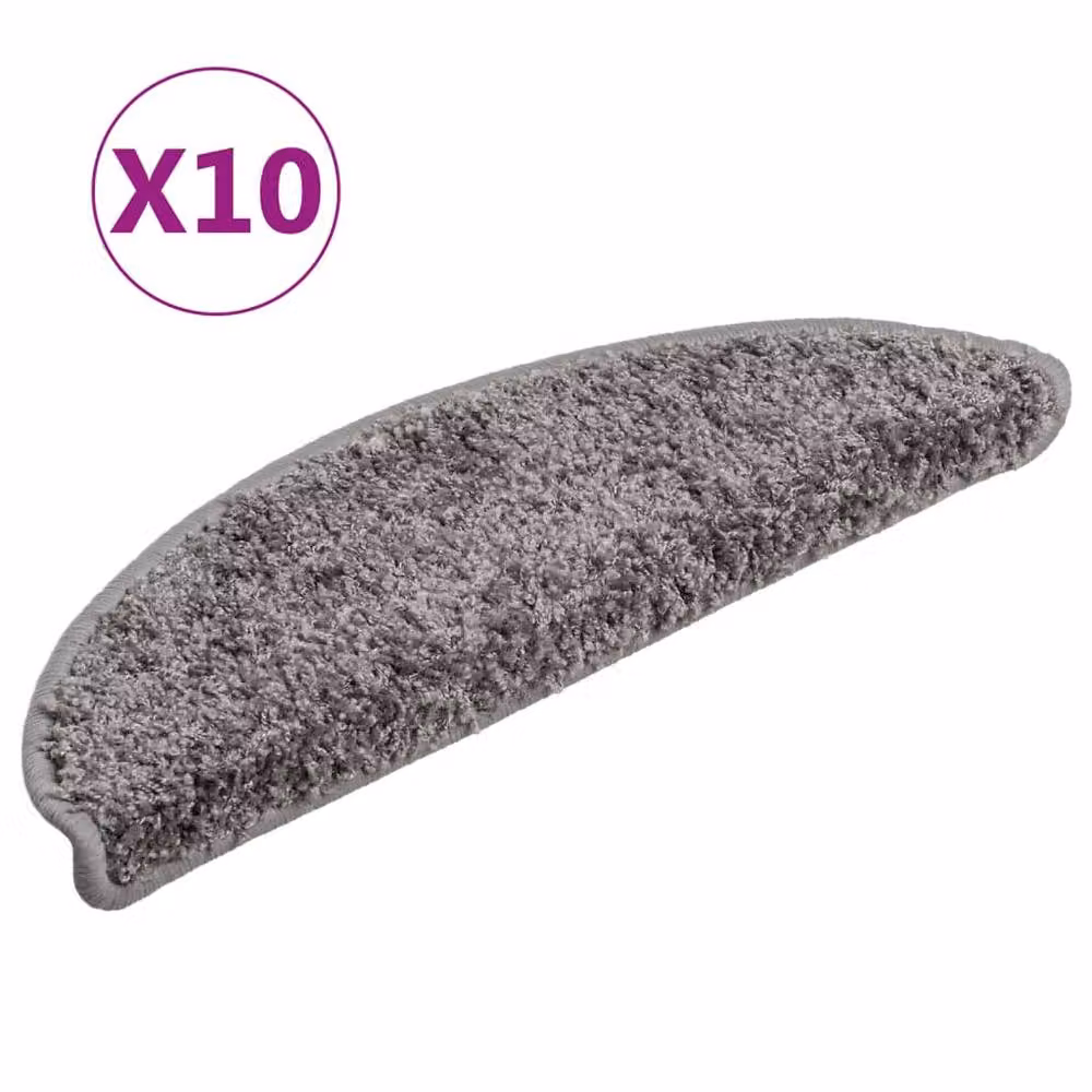 Berkfield Home Self-Adhesive Non-Slip Stair Mats, 10 Pack, Grey, W: 56 cm, D: 17 cm, H: 3 cm – 2