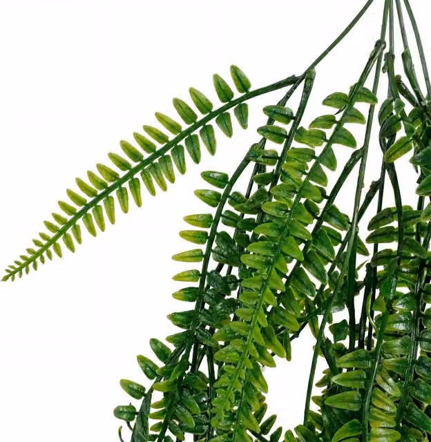 Pack of 6 Artificial Hanging Fern Green Plants, 75 cm