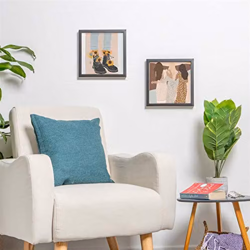 Nicola Spring 3D Shadow Box Photo Frames, Pack of 2, Black, W/D/H: 25.4 x 25.4 x 25.4 cm – 2