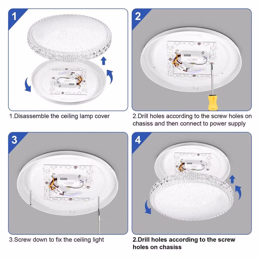 SPETLEK Modern Round LED Ceiling Light, 18W, White – 3
