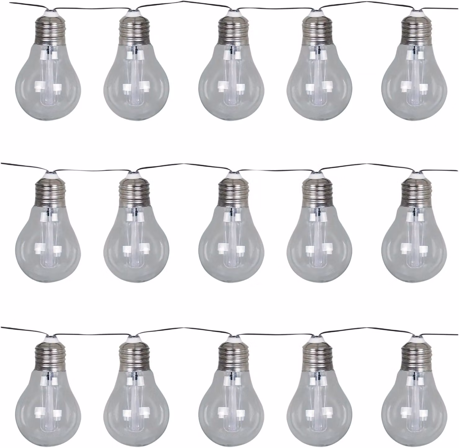 Luxform Corfu Solar LED String Lights with 15 Warm White Transparent Glass Bulbs – 2