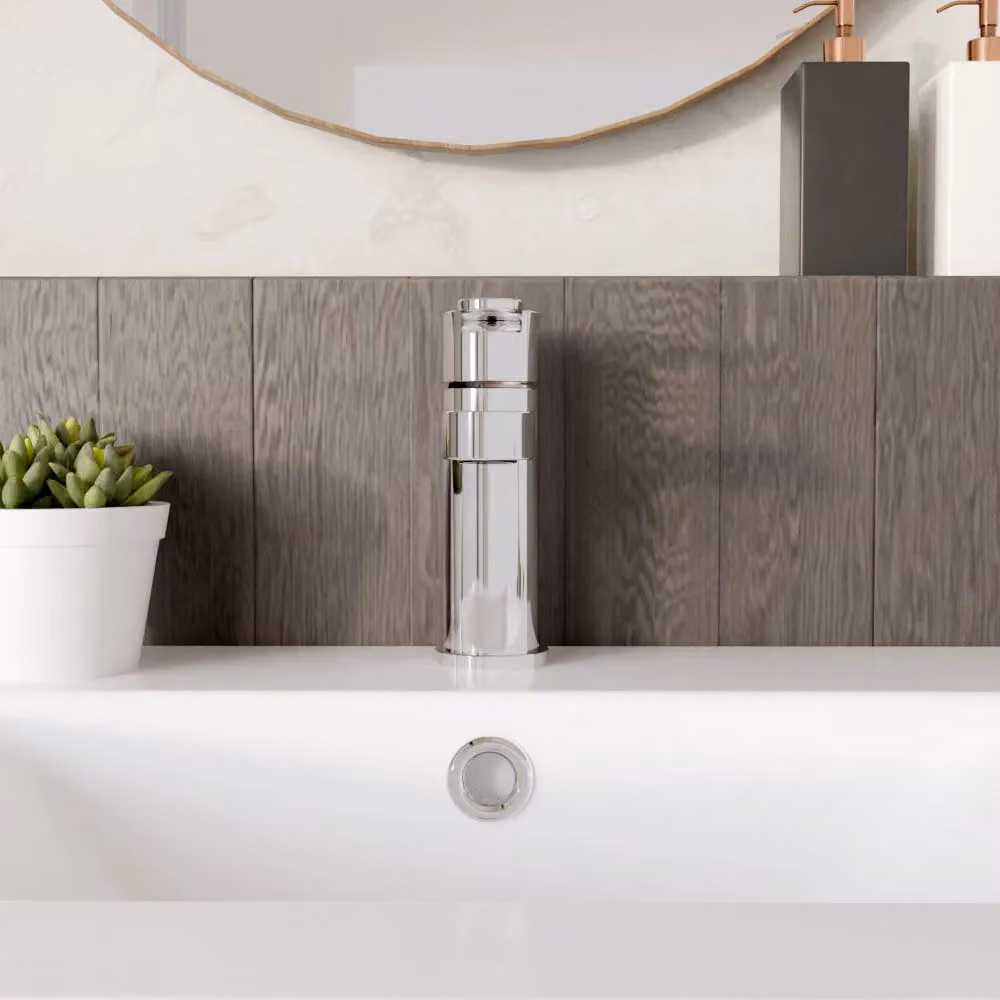 Balterley Pride Round Mini Mono Basin Mixer Tap with Pop-Up Waste, Chrome/Silver