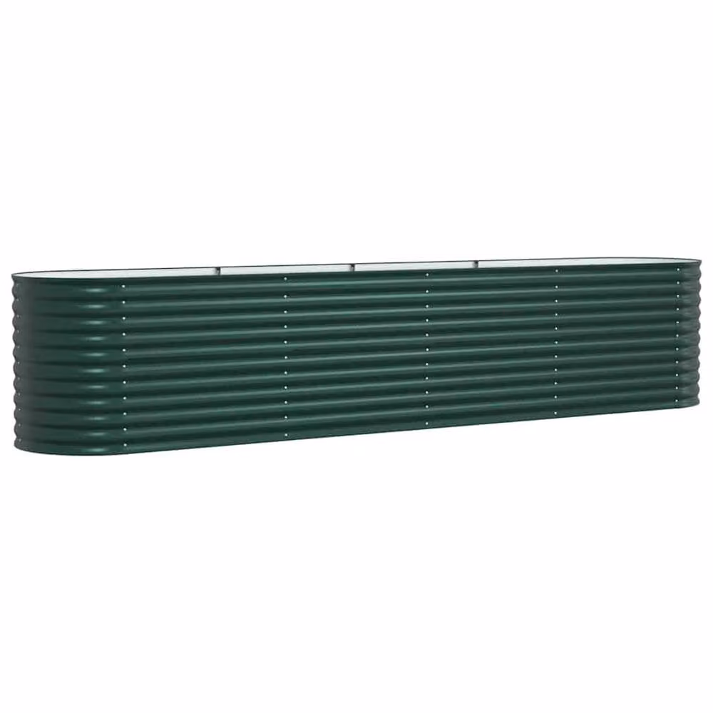 Berkfield Home Green Garden Raised Bed in Galvanised Steel, W: 400 cm, D: 80 cm, H: 81 cm – 2