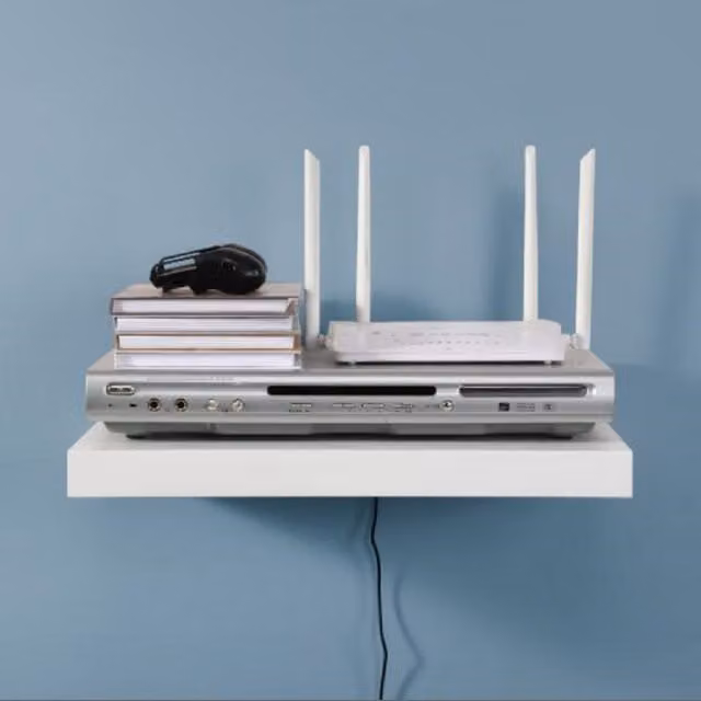 Spot On Dealz Media Floating Wall Shelf in White