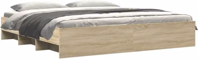 Berkfield Home Sonoma Oak Super King Bed Frame in Light Tan, W/D/H: 183 x 203 x 35 cm – 1