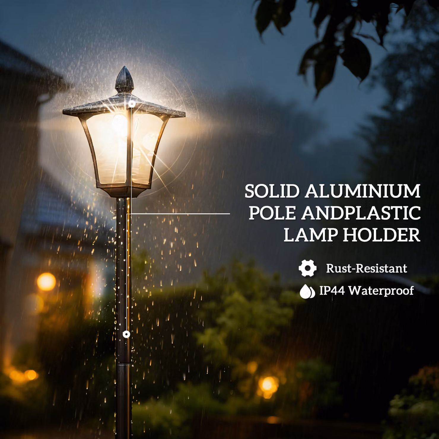 Outsunny Black Aluminium Solar LED Garden Lamp Post with Planter and Dusk Sensor – 6