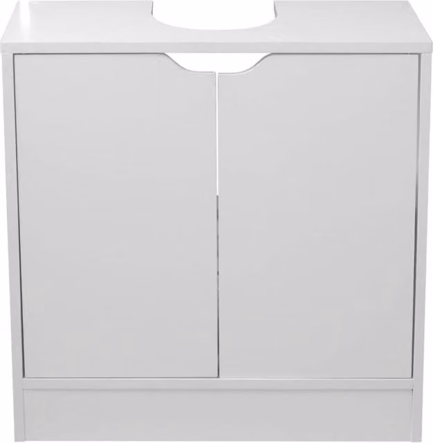 EONLION Modern White Matt MDF Freestanding Under Basin Bathroom Sink Cabinet with Hinged Doors and Internal Shelves W/D/H: 60 x 30 x 60 cm
