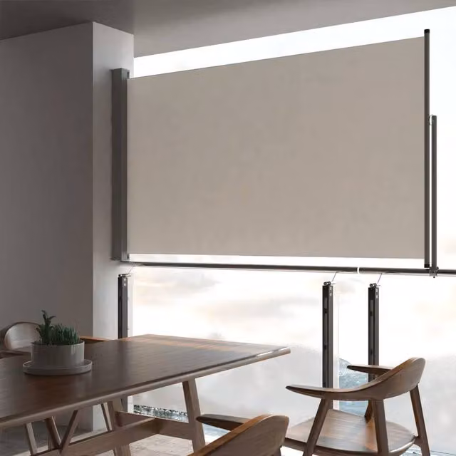 Berkfield Home Retractable Side Awning in Beige, W/H: 300 x 140 cm
